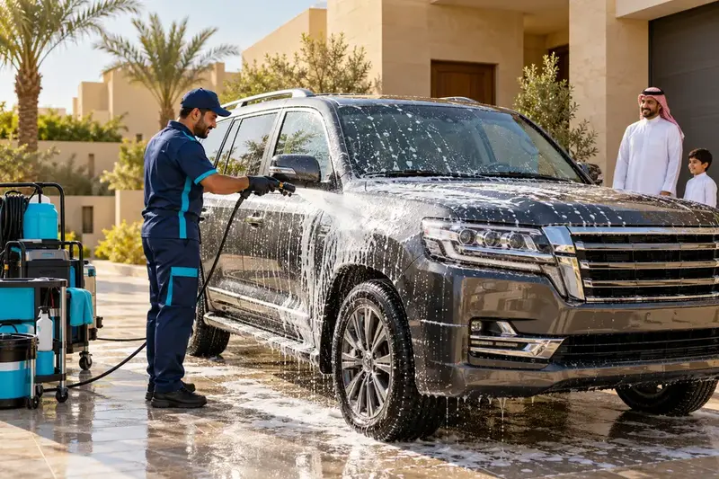 غسيل سيارات عند البيت بالرياض - الرياض كلين