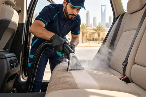 صورة توضيحية: غسيل مراتب السيارة بالبخار بالرياض